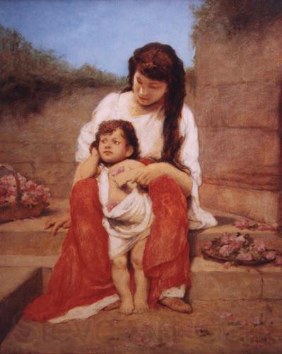 Gabriel von Max Mutter mit Kind Norge oil painting art